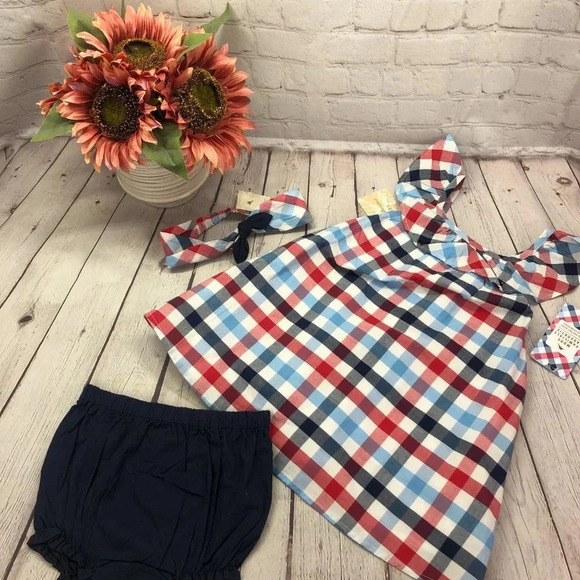 NWT 18M tommy bahama 3pc set sundress and scrunchie beach nautical - Picture 2 of 7
